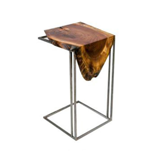 wood drip side table