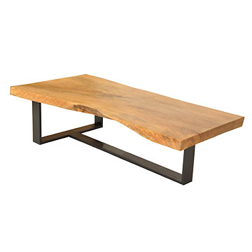 wooden slab coffee table